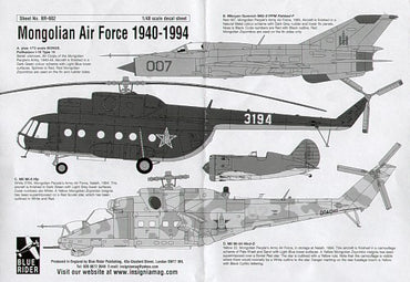 Blue Rider BR602 1:48 Mongolian Air Force 1940-1994