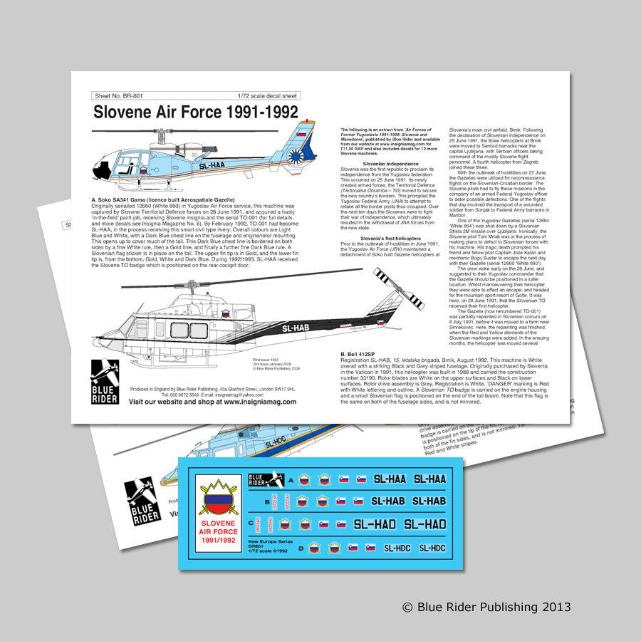 Blue Rider BR801 1:72 Slovenian Air Force 1991/92