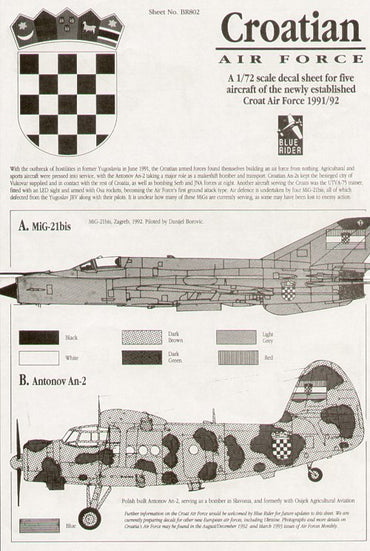 Blue Rider BR802 1:72 Croatian Air Force 1991/92