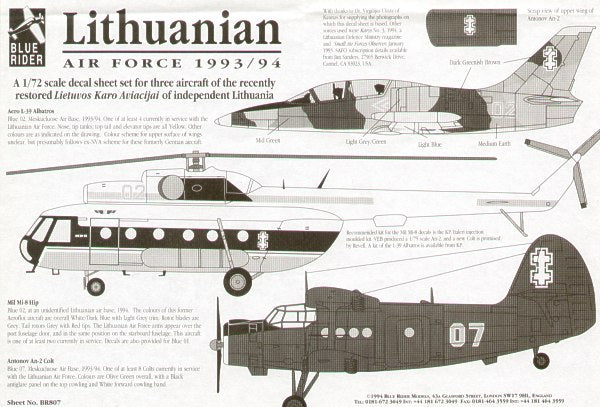 Blue Rider BR807 1:72 Lithuanian Air Force 1993/94