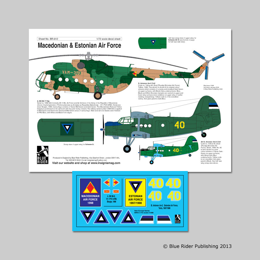 Blue Rider BR812 1:72 Macedonian & Estonian Air Force