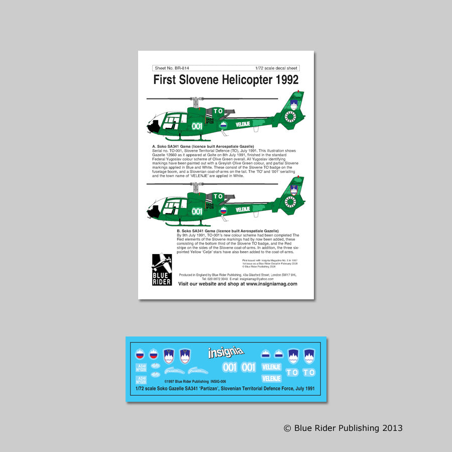 Blue Rider BR814 1:72 First Slovenian Helicopter 1992