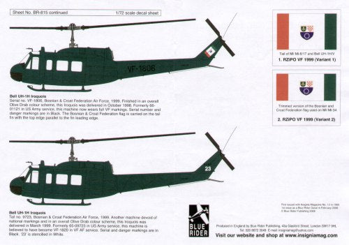 Blue Rider BR815 1:72 Bosnian and Croat Federation Air Force 1998-99