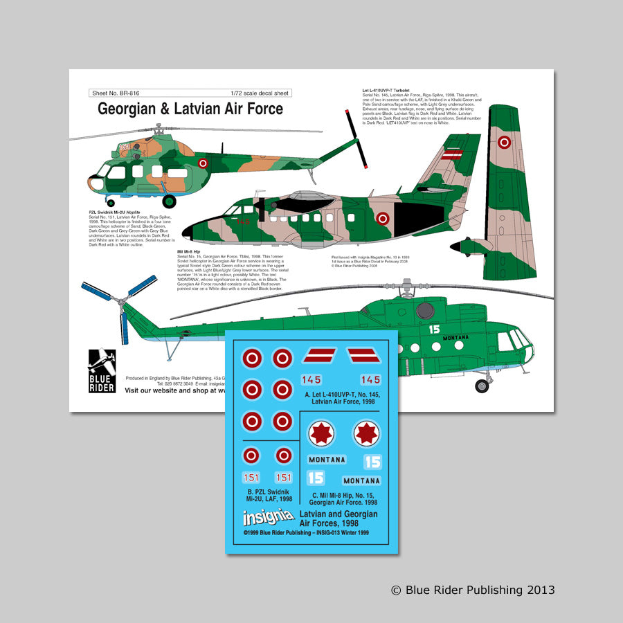 Blue Rider BR816 1:72 Georgian and Latvian Air Force