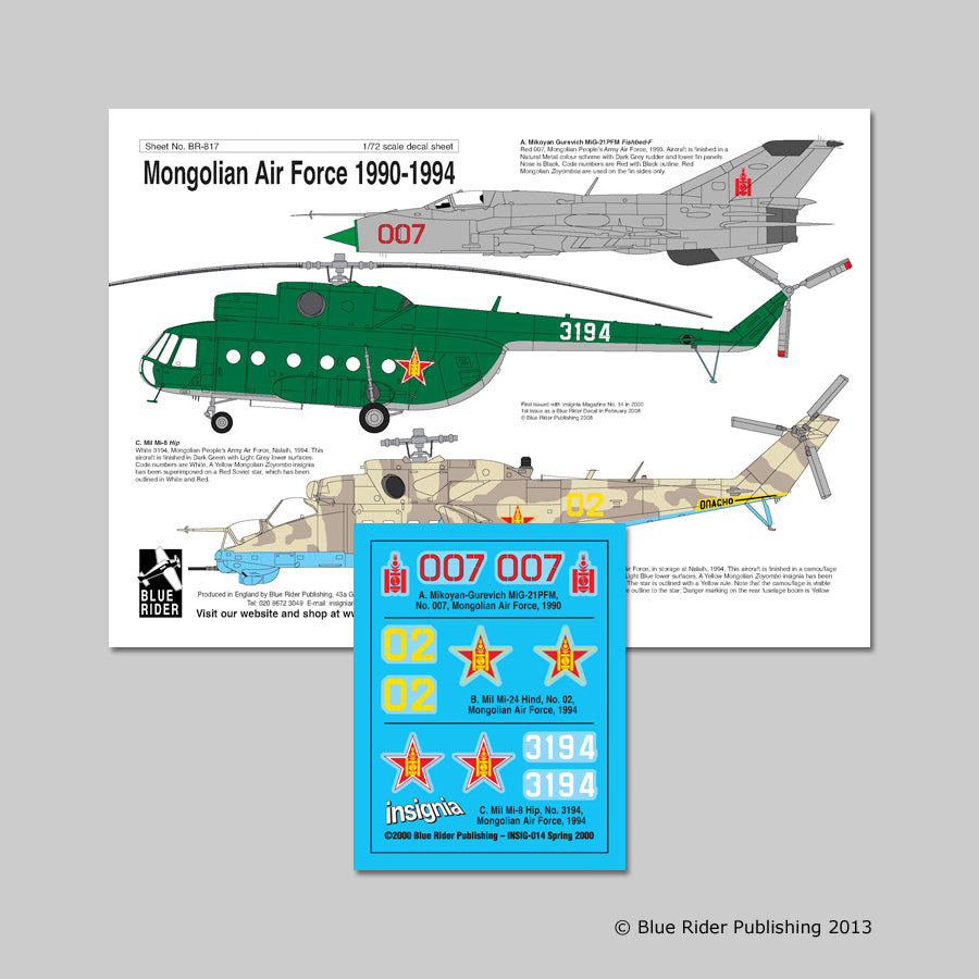 Blue Rider BR817 1:72 Mongolian Air Force 1990-94