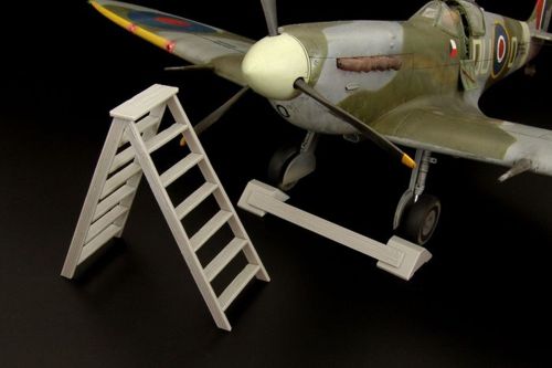 Brengun BRL32009 1:32 British wheel chock + ladder--PE/resin set