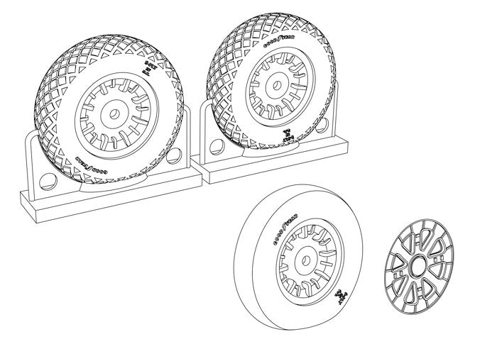 Brengun BRL48113 1:48 Corsair/Hellcat Diamond Tread Wheels