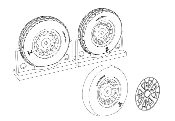 Brengun BRL48114 1:48 Corsair/Hellcat Block Tread Wheels