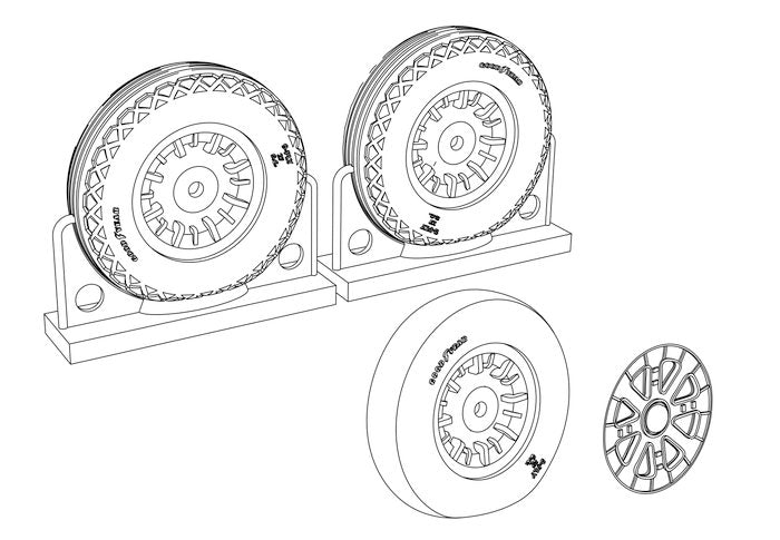 Brengun BRL48116 1:48 Corsair/Hellcat Ribbed/Diamond Tread Wheels