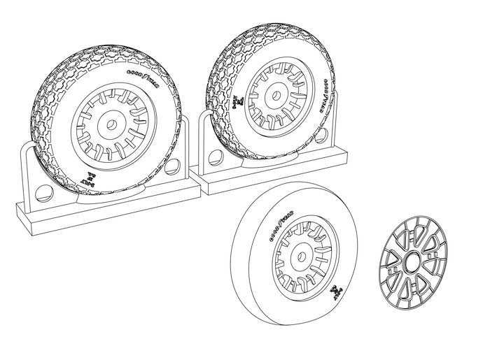 Brengun BRL48117 1:48 Corsair/Hellcat Cross Tread Wheels