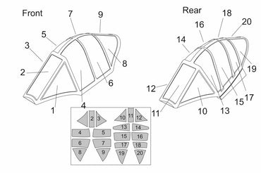 Brengun BRL48130 1:48 Ohka MXY7-K1 KAI two seats version Canopy mask