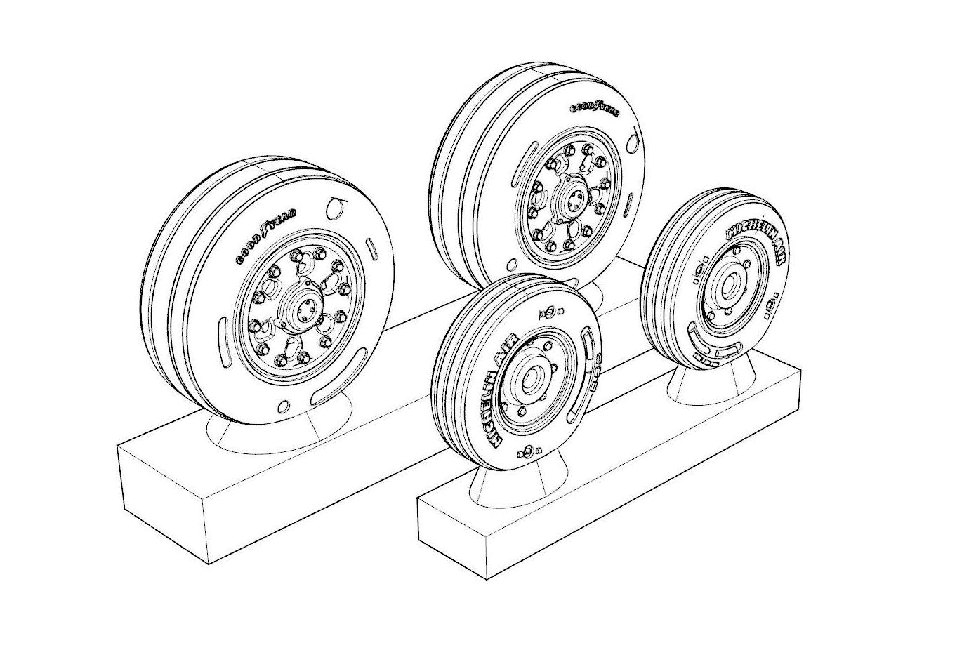 Brengun BRL48135 1:48 McDonnell-Douglas F/A-18 Resin Wheels