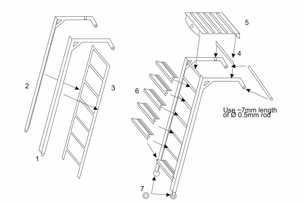Brengun BRL72190 1:72 Douglas A-4 Skyhawk Boarding Ladder