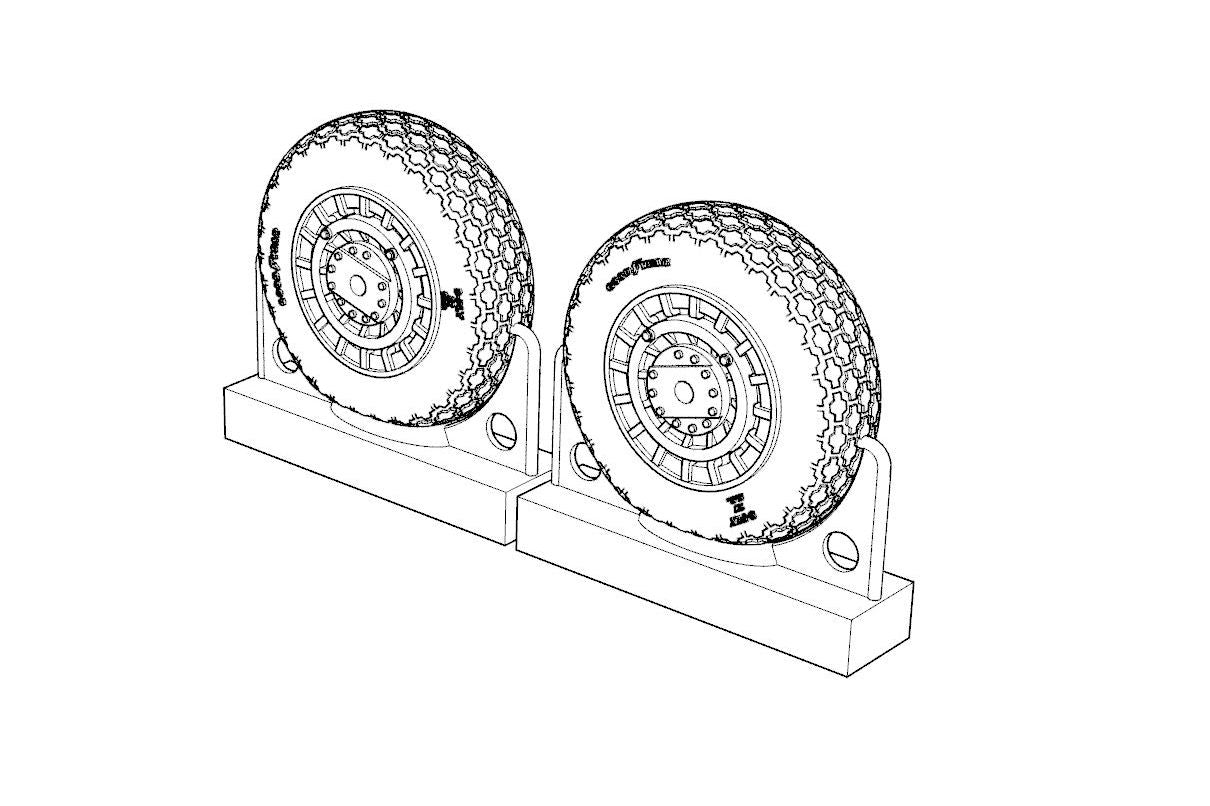 Brengun BRL72221 1:72 Vought F4U Corsair Cross Tread Wheels set