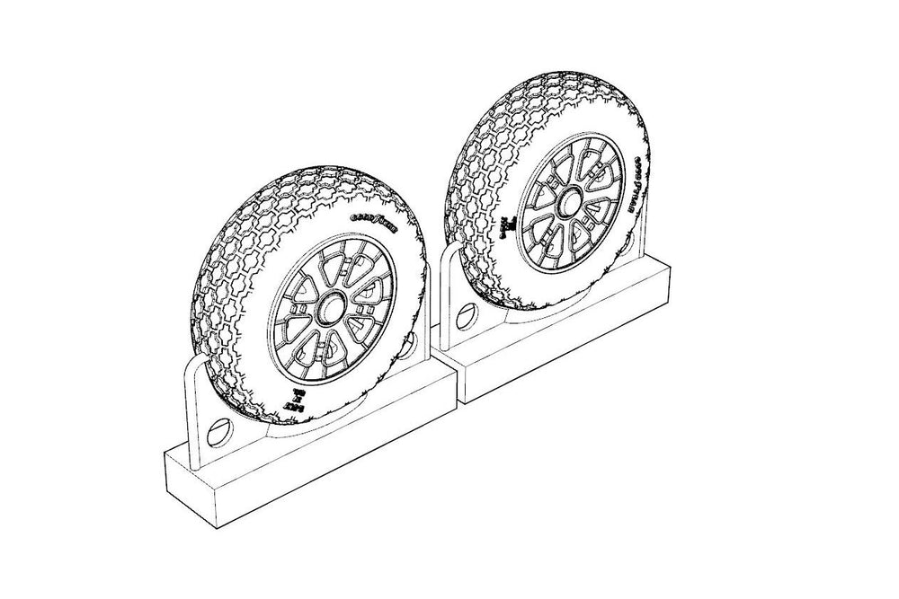 Brengun BRL72221 1:72 Vought F4U Corsair Cross Tread Wheels set