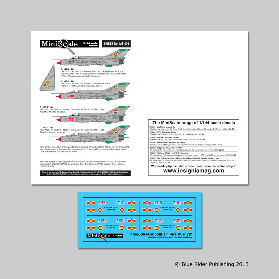 Blue Rider BRMS004 1:144 Mikoyan MiG-21 bis