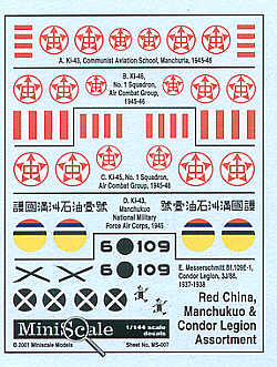 Blue Rider BRMS007 1:144 1938-1945 assortment Red China etc