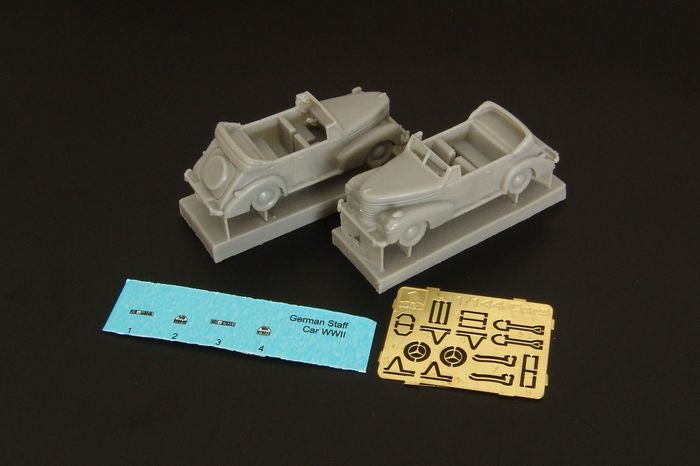 Brengun BRS144039 1:144 German Staff Car Cabriolets x 2 etched parts & decals