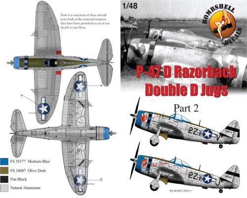 Bombshell BS48012 1:48 Republic P-47D Thunderbolt Bubble 405th FG, 9th Air Force