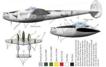 Bombshell BS72018 1:72 Lockheed P-38J Lightning Decals
