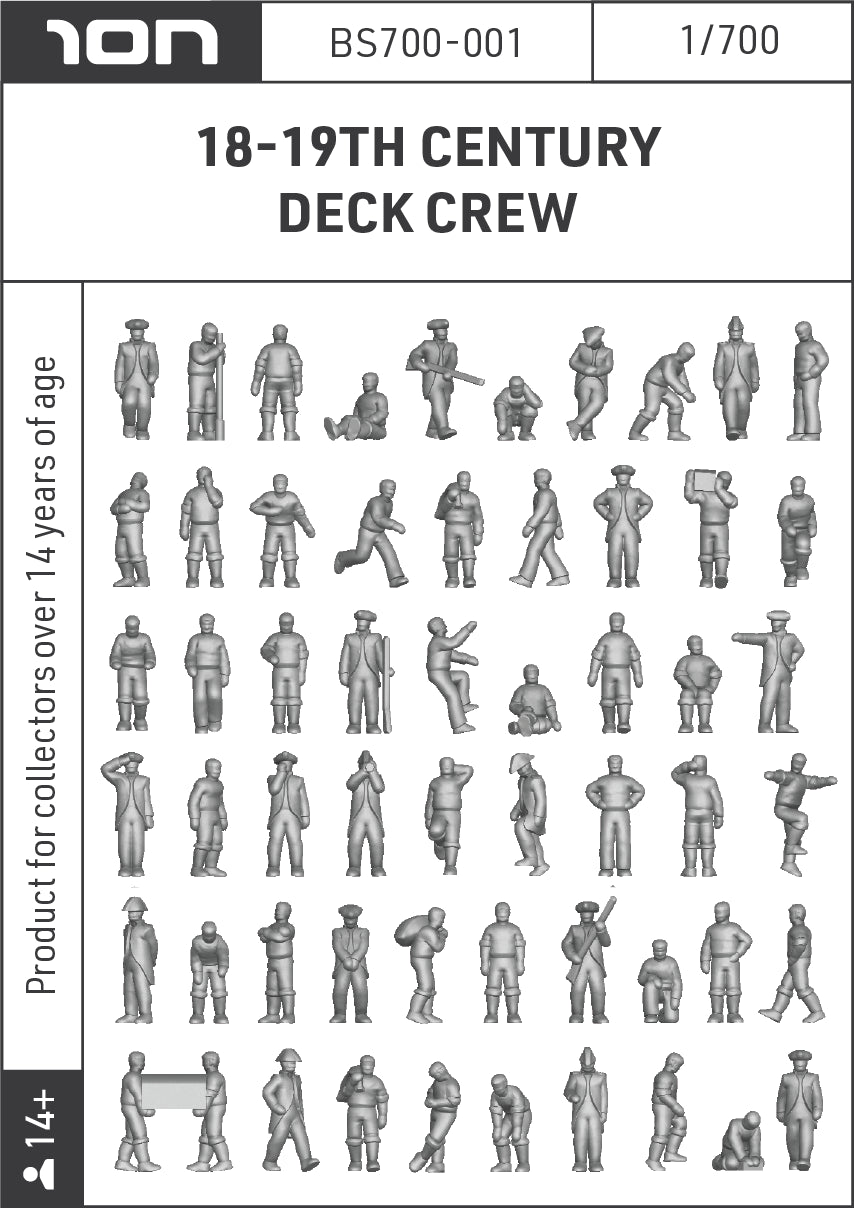ION Model BS700-001 1:700 18-19TH CENTURY MEDIEVAL DECK CREW