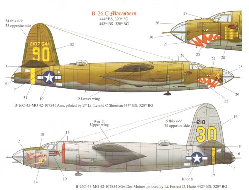Bombshell BS72007 1:72 Martin B-26C Marauder Nose Art Decals
