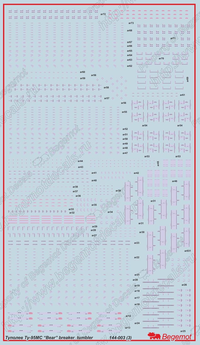 Begemot BT144003 1:144 Tupolev Tu-95MS 1\144 decal