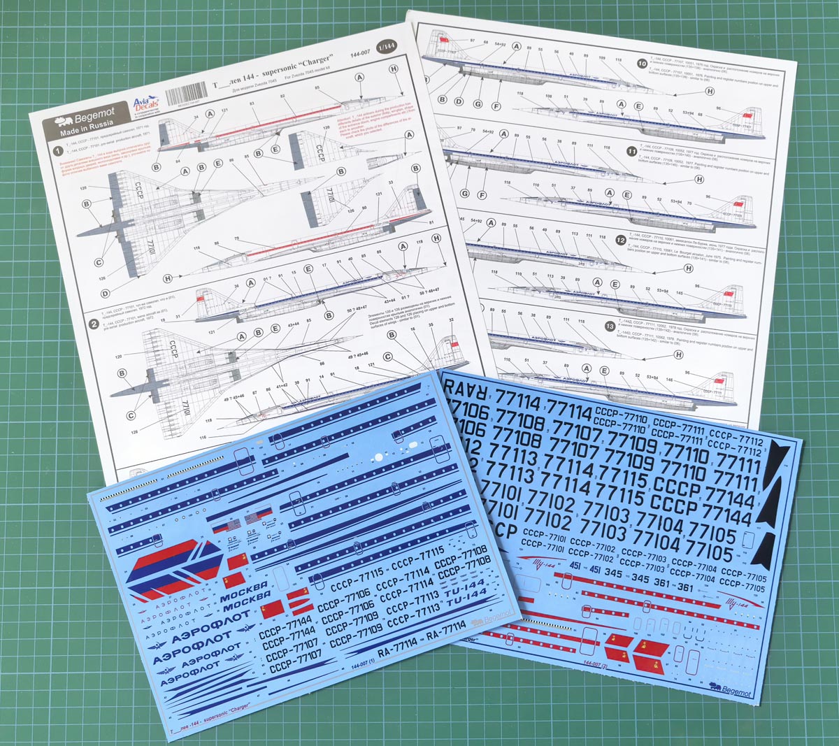 Begemot BT144007 1:144 Tupolev Tu-144 Supersonic Decals