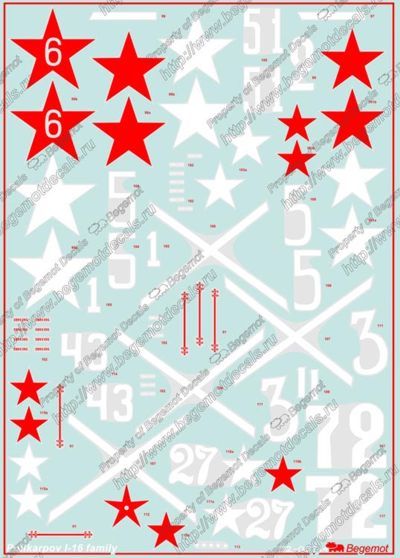 Begemot BT32007 1:32 Polikarpov I-16 Family Decal Set
