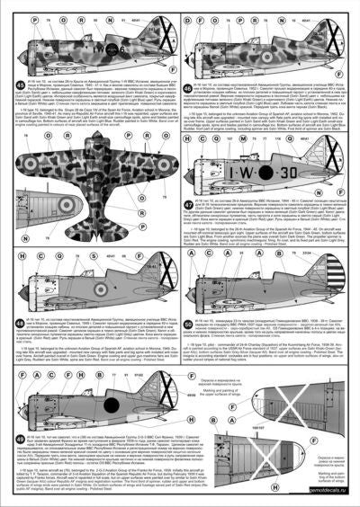 Begemot BT32007 1:32 Polikarpov I-16 Family Decal Set