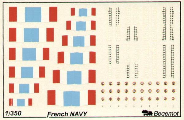 Begemot BT350-002 1:350 French Navy Flags and Markings