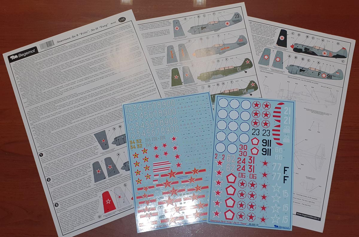 Begemot BT48055 1:48 Lavochkin La-9/La-11 Decal Set