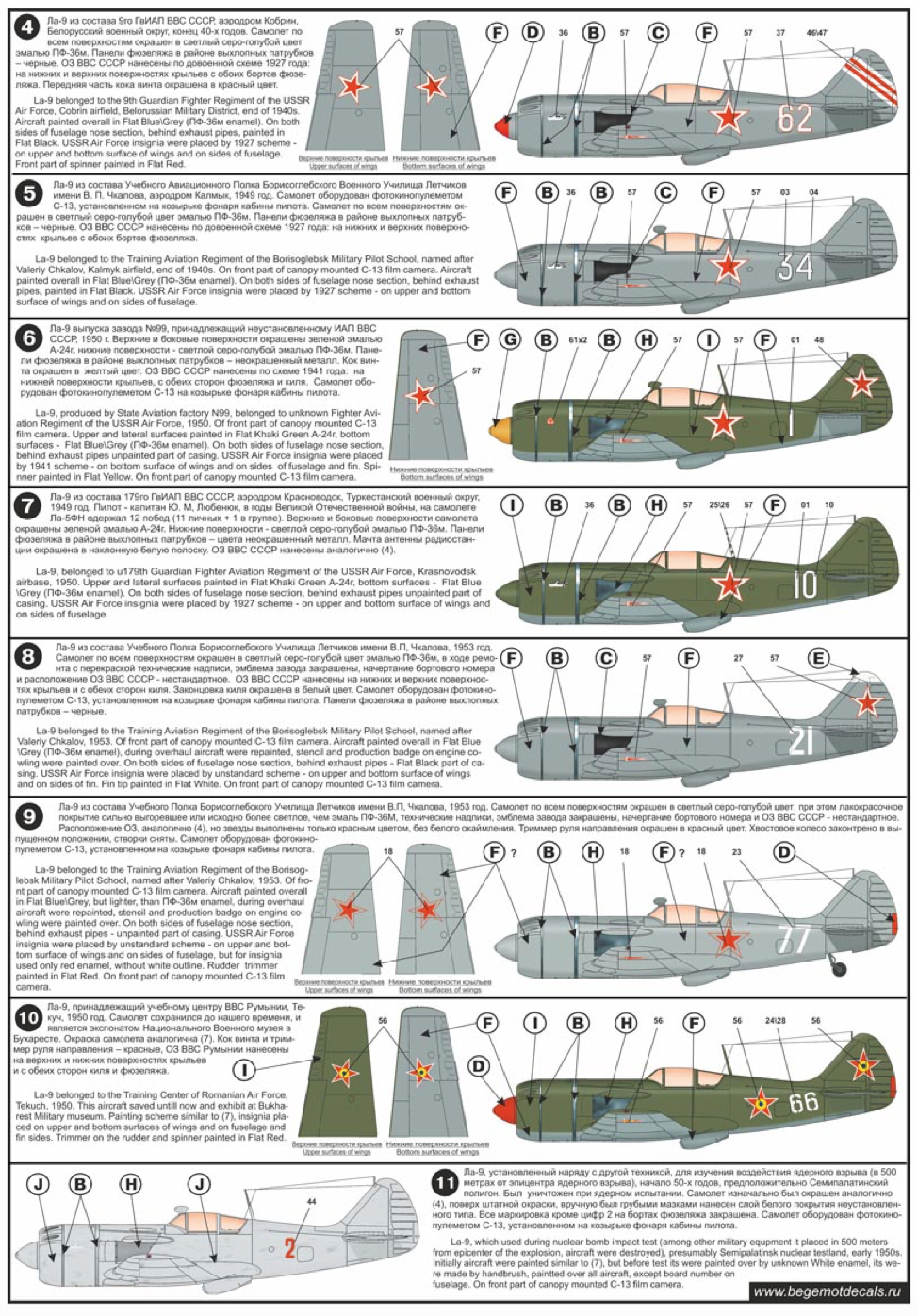 Begemot BT48055 1:48 Lavochkin La-9/La-11 Decal Set