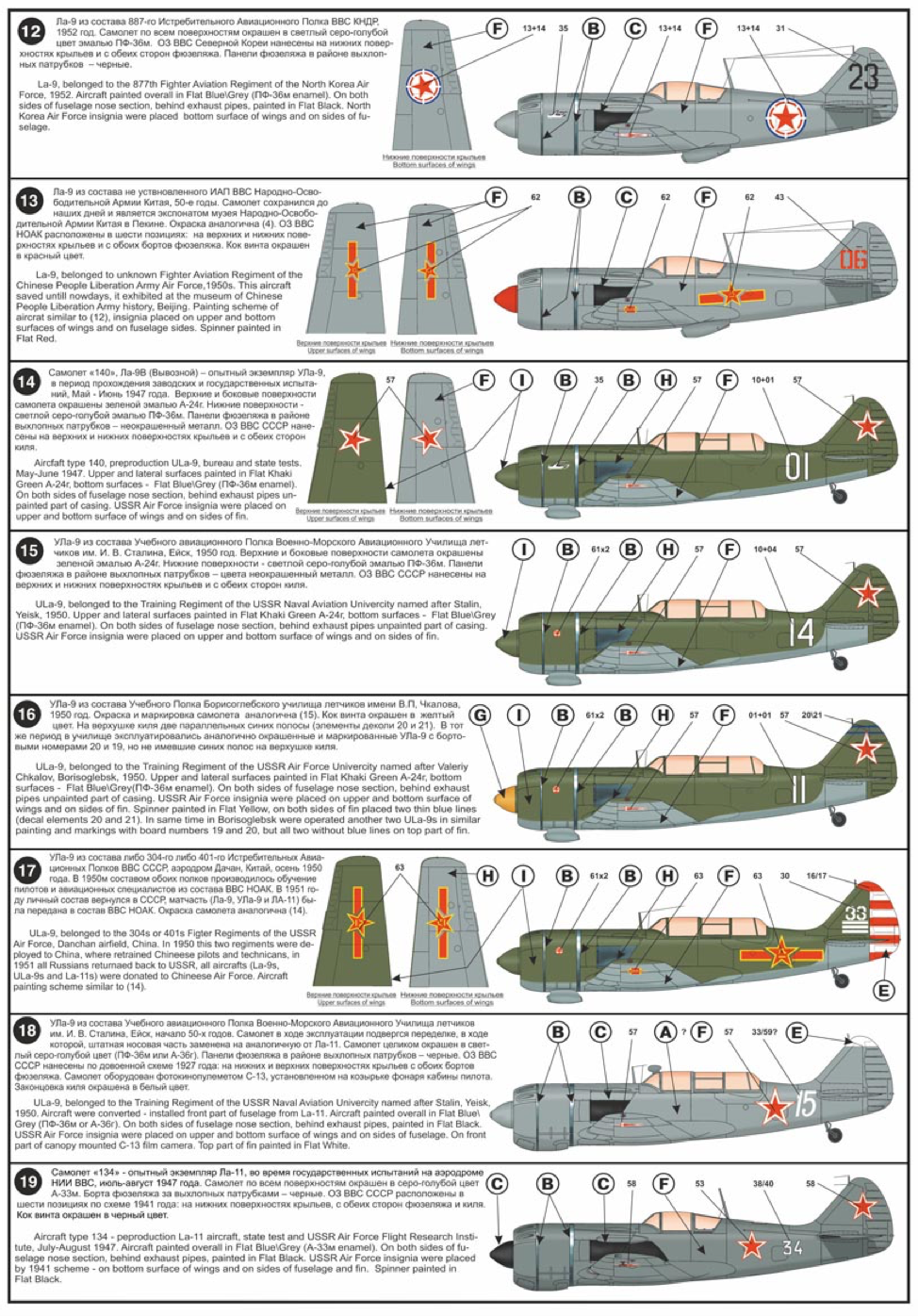 Begemot BT48055 1:48 Lavochkin La-9/La-11 Decal Set