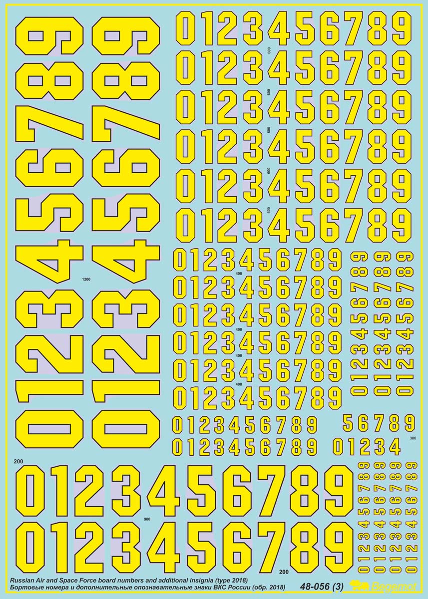 Begemot BT48056 1:48 Soviet aircraft registration numbers, all this type 2018