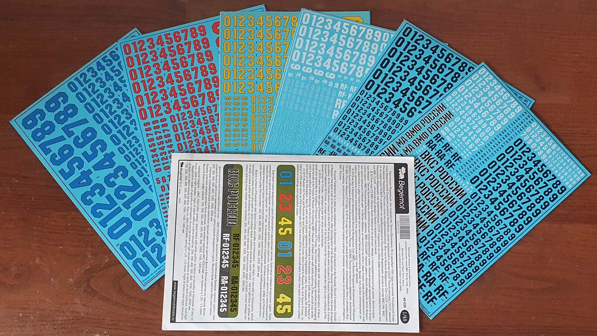 Begemot BT48056 1:48 Soviet aircraft registration numbers, all this type 2018