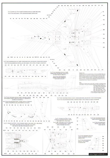 Begemot BT48009 1:48 Sukhoi Su-27 Flanker family Full Stencil Data