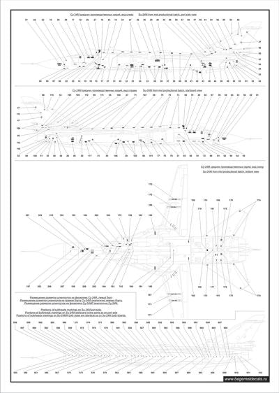 Begemot BT48020 1:48 Sukhoi Su-24 'Fencer' family full stencils
