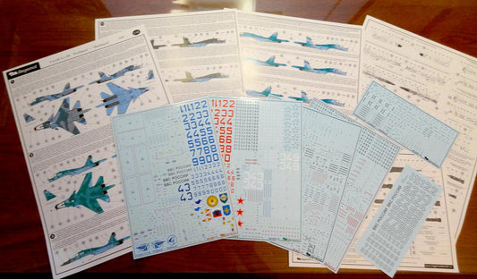 Begemot BT48045 1:48 Sukhoi Su-34 Full Marking Decal Set