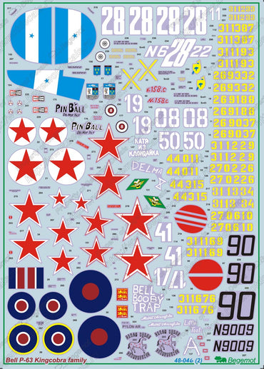 Begemot BT48046 1:48 Bell P-63 Kingcobra Decal Set