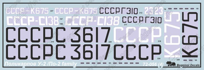 Begemot BT72056 1:72 Polikarpov Po-2 family