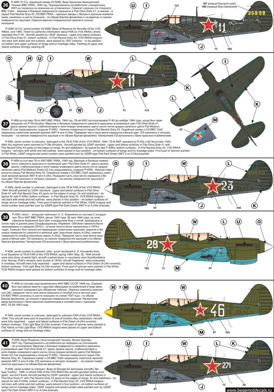 Begemot BT72078 1:72 Curtiss P-40 Warhawk CCCP
