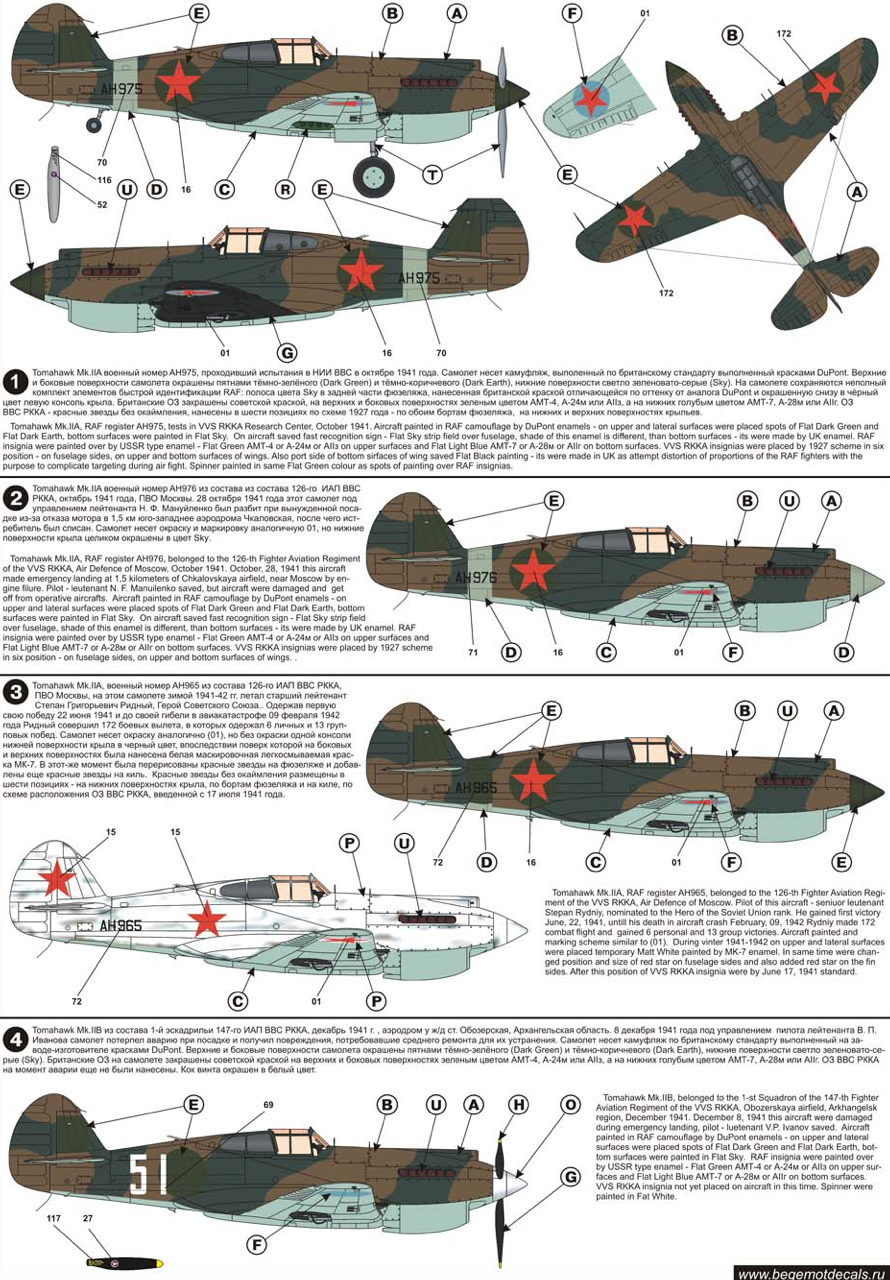 Begemot BT72078 1:72 Curtiss P-40 Warhawk CCCP