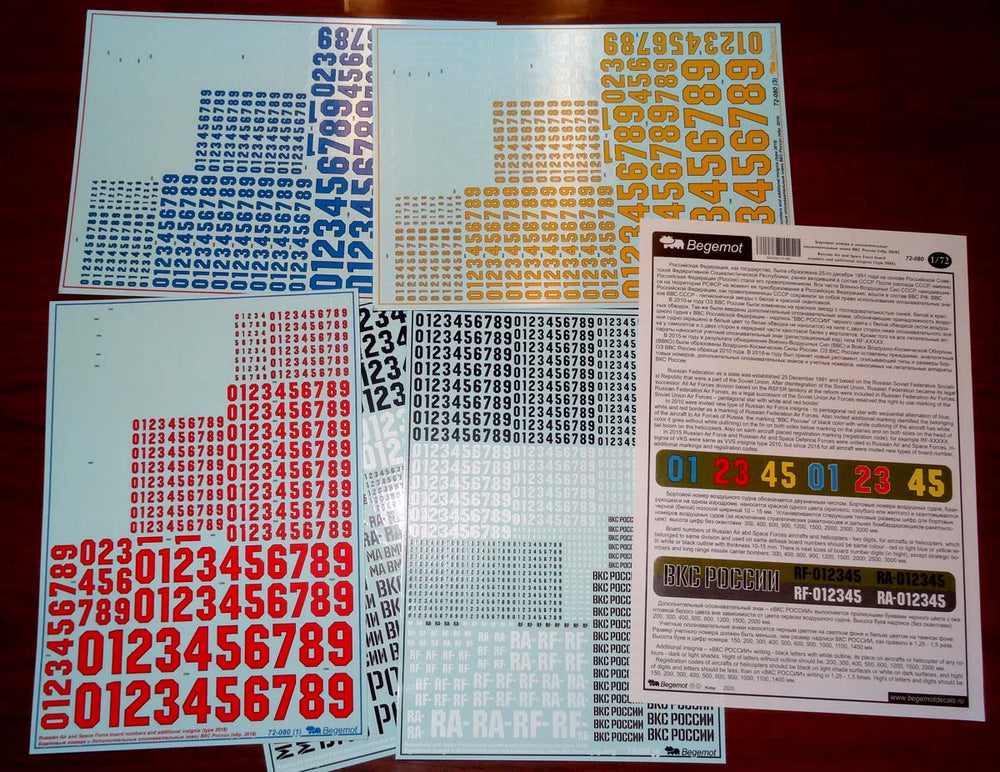 Begemot BT72080 1:72 Russian VKS board numbers and signs