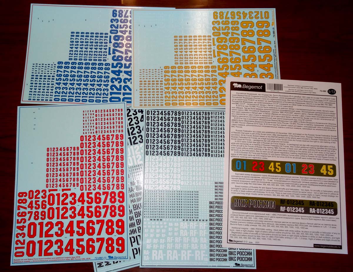 Begemot BT72080 1:72 Russian VKS board numbers and signs