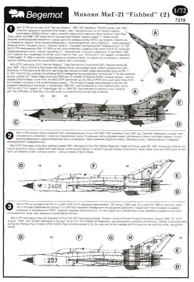 Begemot BT72019 1:72 Mikoyan MiG-21 Fishbed Part 2
