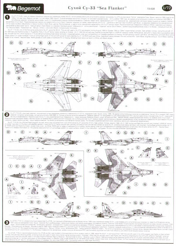 Begemot BT72028 1:72 Sukhoi Su-33 Sea Flanker
