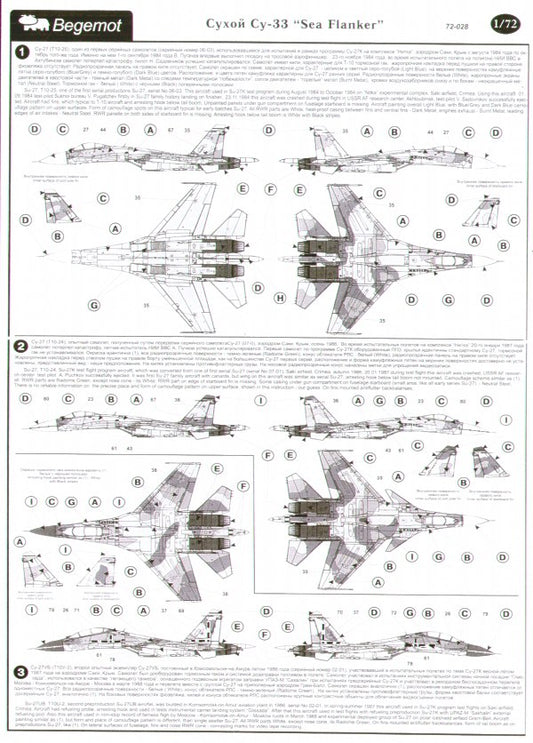 Begemot BT72028 1:72 Sukhoi Su-33 Sea Flanker