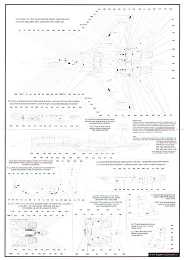 Begemot BT72030 1:72 Sukhoi Su-27 Flanker family Full Stencil Data