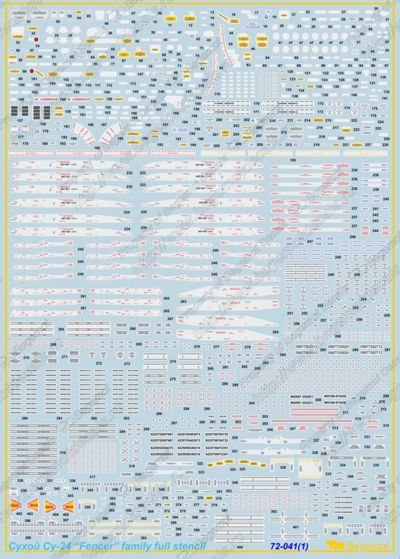 Begemot BT72041 1:72 Sukhoi Su-24"Fencer" family full stencil data